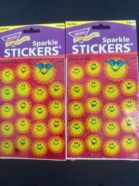 (4) VTG Ambassador and other stickers Happy face 1 pk puffy balloon stickers